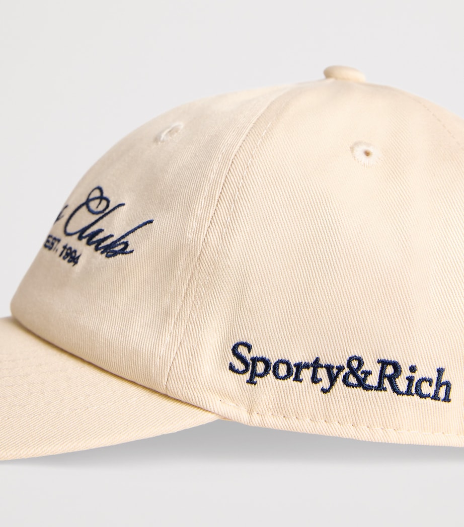Sporty & Rich Wellness Club Cotton Embroidered Baseball Cap