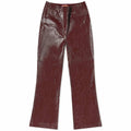 KITRI Nadia Chocolate Brown Vinyl Flared Trousers - House Of Huntington