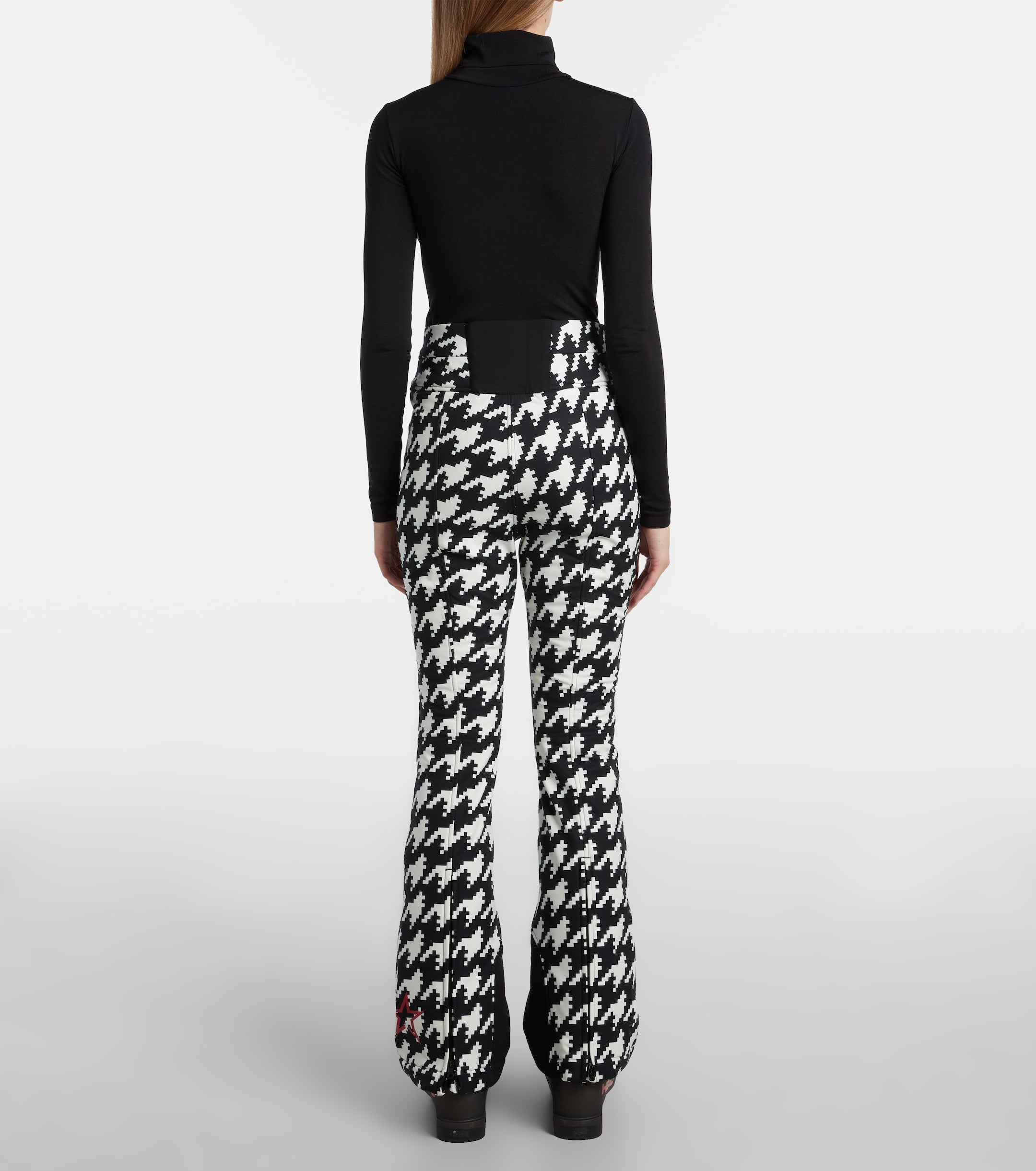 Perfect Moment Aurora Houndstooth Black & White High Waist Flare Ski Pants Trousers