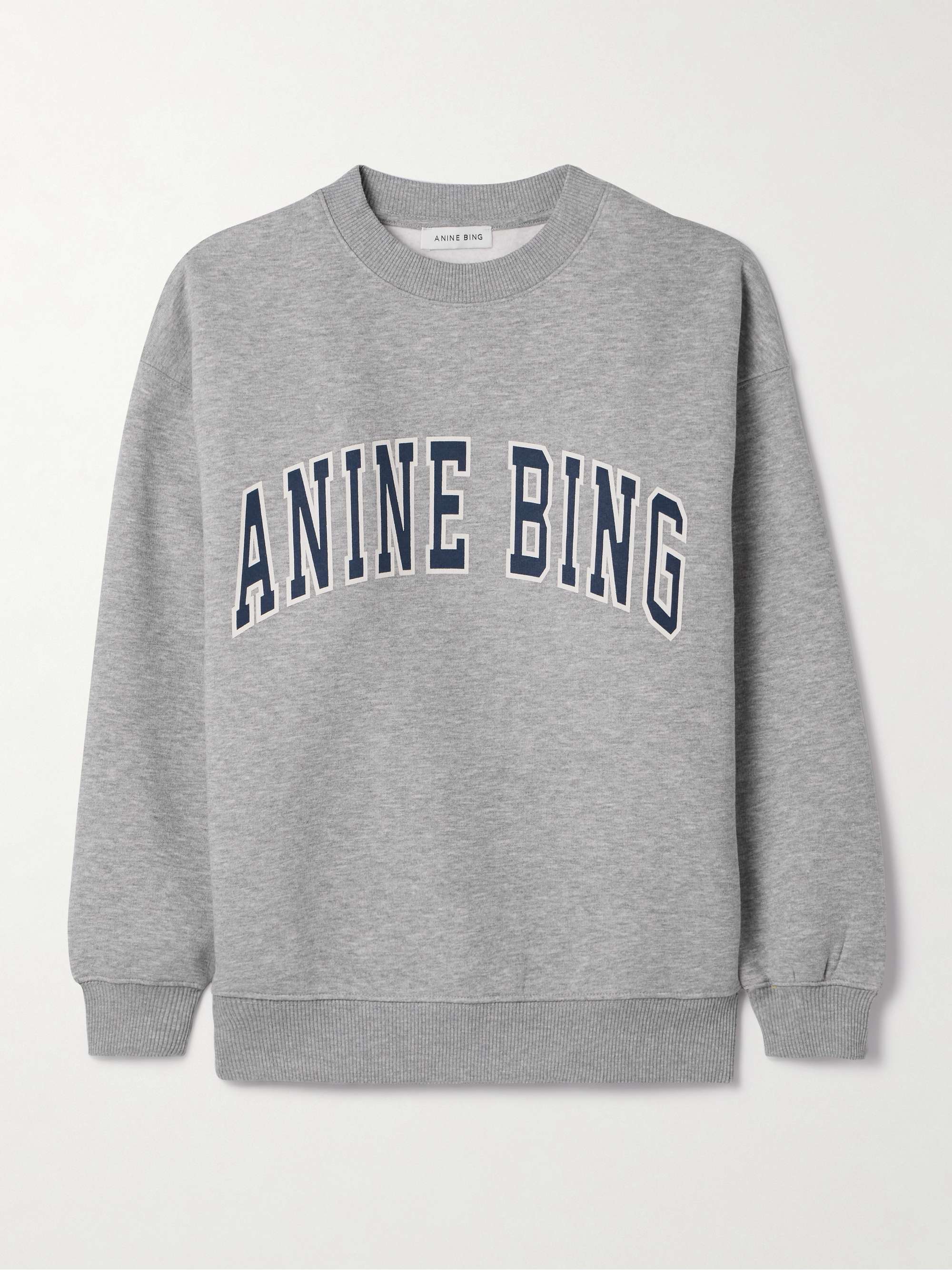 Anine Bing Spencer Logo Print Grey Sweatshirt
