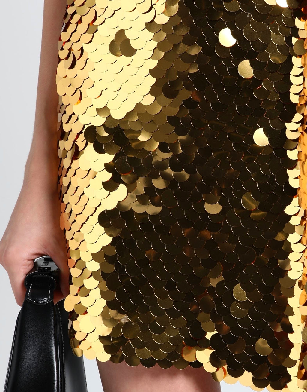 Patrizia Pepe Gold Sequinned Mini Skirt