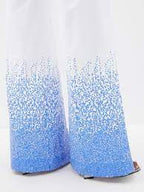 HALPERN Sequinned Cotton Lawn Stovepipe Trousers - House Of Huntington