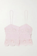 Isabel Marant Pink Delphine Floral Broderie Anglaise Lace Top
