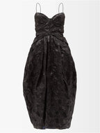 CECILIE BAHNSEN Jeorge Black Floral Print Woven Midi Dress - House Of Huntington