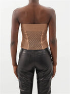 KHAITE The Lori Lace Almond Brown Corset Top - House Of Huntington