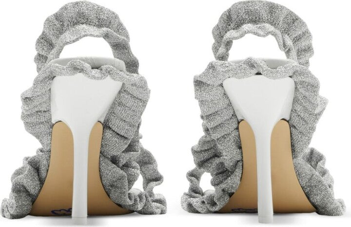 Burberry Metallic Ruff Sandals Silver