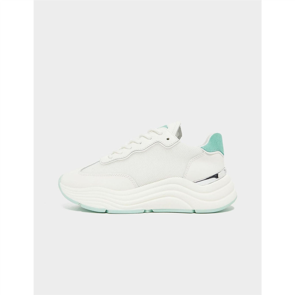 Mallet Womens Packington Trainers in White Mint Tab - House Of Huntington