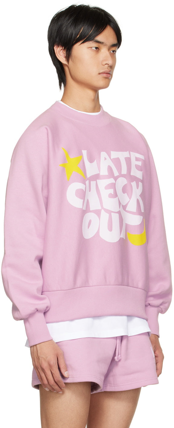 Late Checkout Lavender Lilac Flocked Sweatshirt