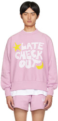Late Checkout Lavender Lilac Flocked Sweatshirt