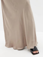 RAEY V-Neck Silk-Satin Grey Maxi Dress - House Of Huntington