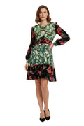 Rixo London Edith Minikleid aus floraler Seiden-Crêpe-de-Chine und Devoré-Samt