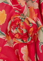 Rixo Jeanie Floral Print Silk Midi Dress