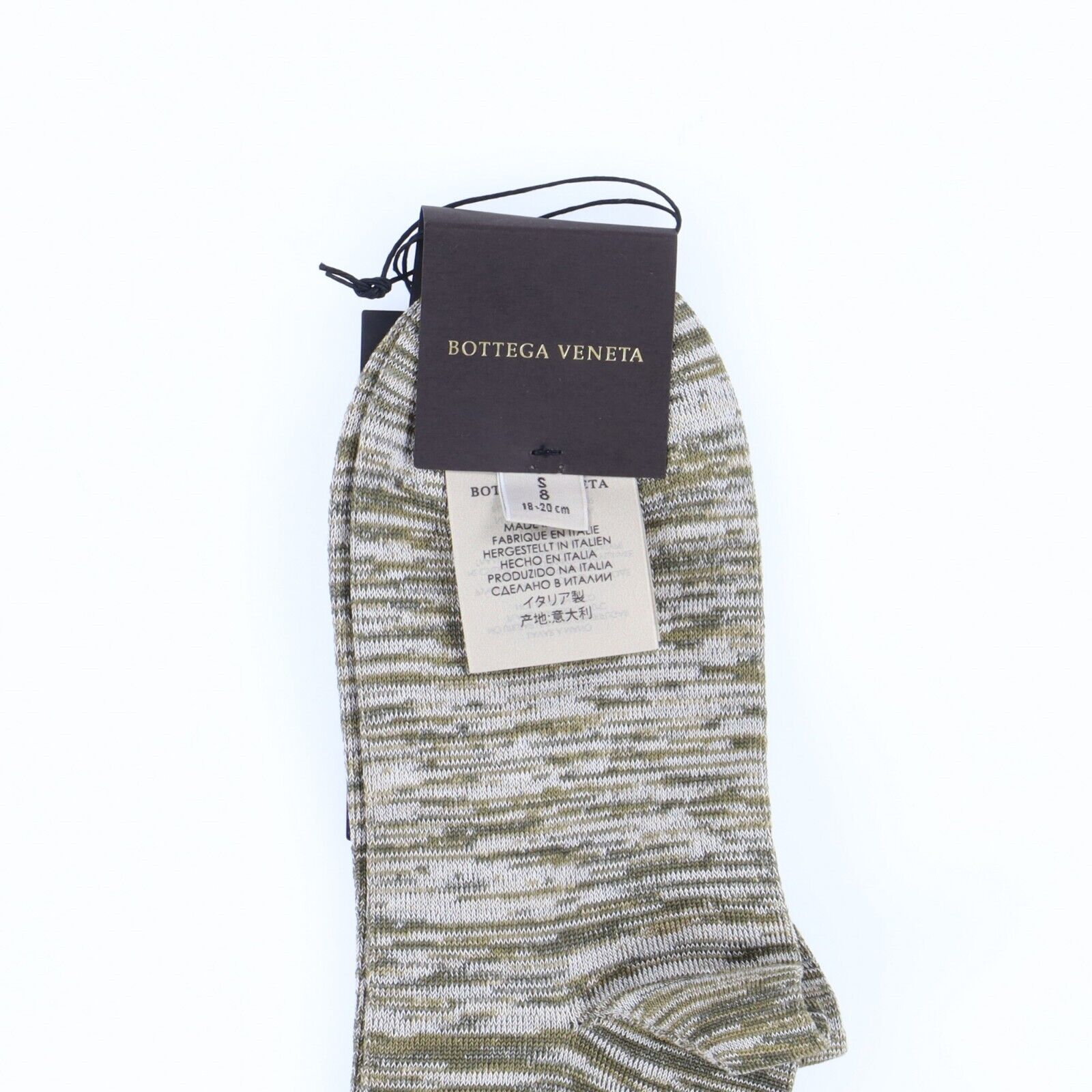 Bottega Veneta Knee High Wool Socks In Mint Mustard Grey