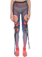 OTTOLINGER Bluberry Mesh Tie Detail Rave Festival Club Cut Out Leggings - House Of Huntington