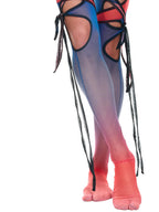 OTTOLINGER Bluberry Mesh Tie Detail Rave Festival Club Cut Out Leggings - House Of Huntington