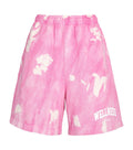 SPORTY & RICH Wellness Pink Tie Dye Cotton Jersey Shorts - House Of Huntington