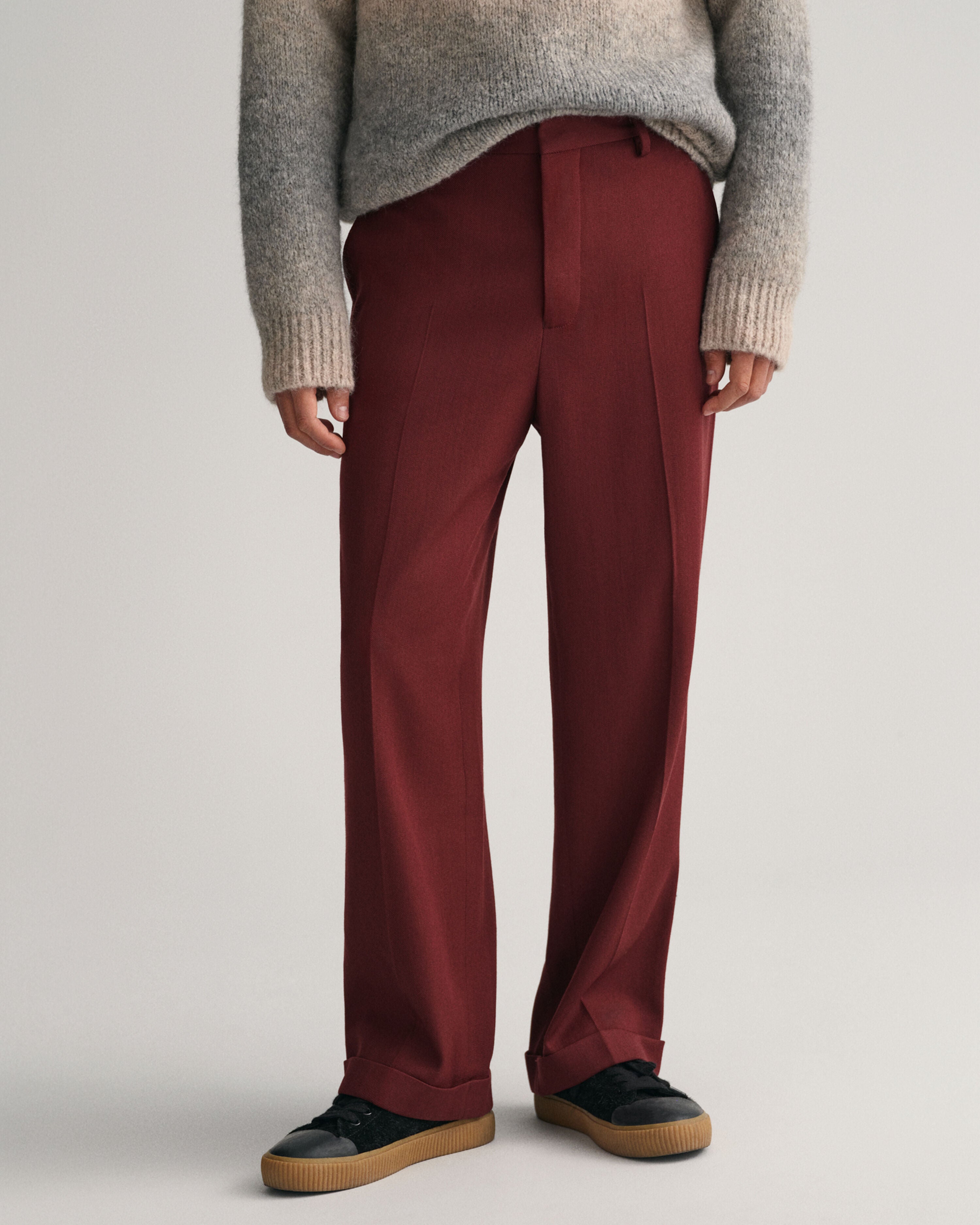Gant Burgundy Wool Twill Suit Pant