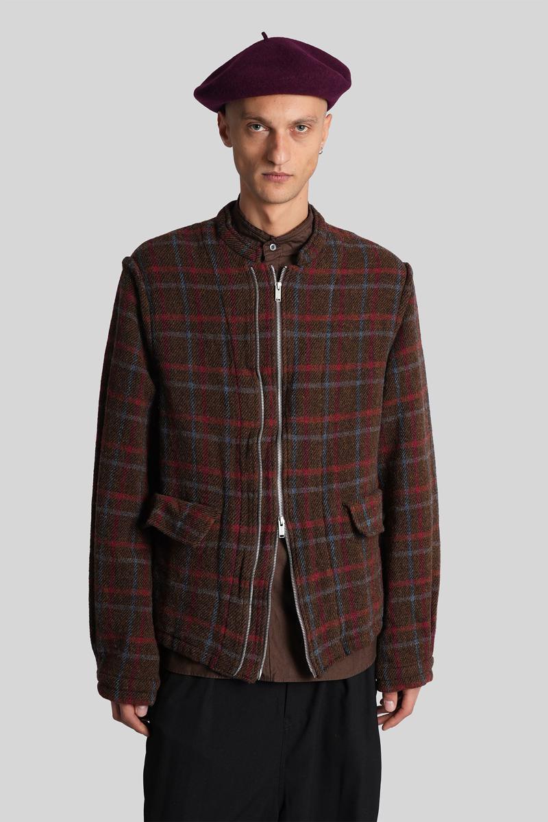 Veste à carreaux en laine marron UNDERCOVER