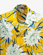 Valentino Bowling Shirt Yellow Flowers Peonies print.
