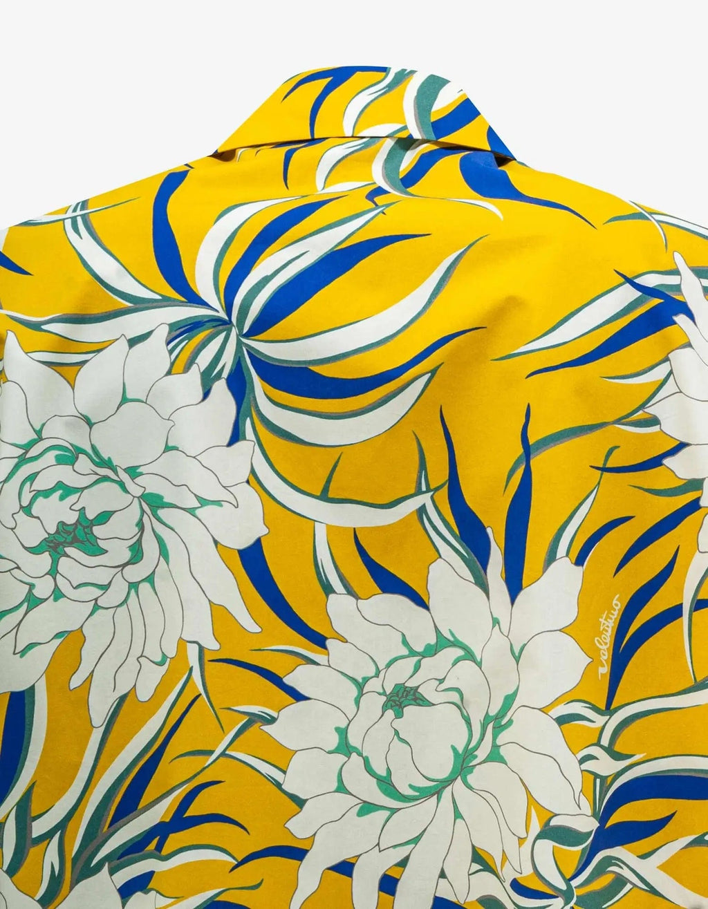 Valentino Bowling Shirt Yellow Flowers Peonies print.