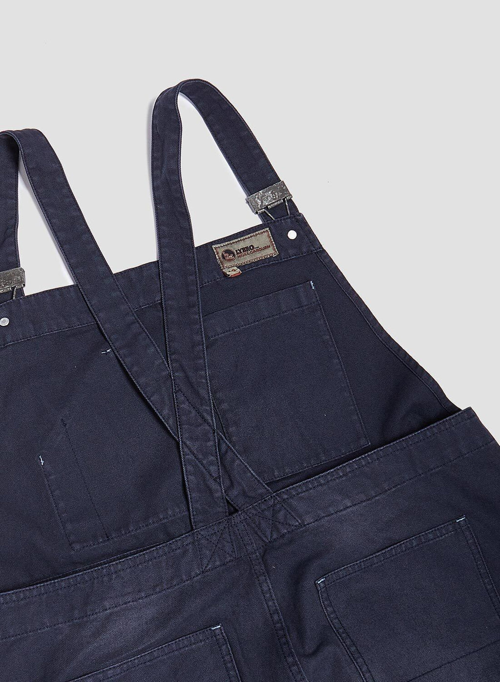 Nigel Cabourn Lybro Cotton Canvas Dungarees Navy Blue - House Of Huntington