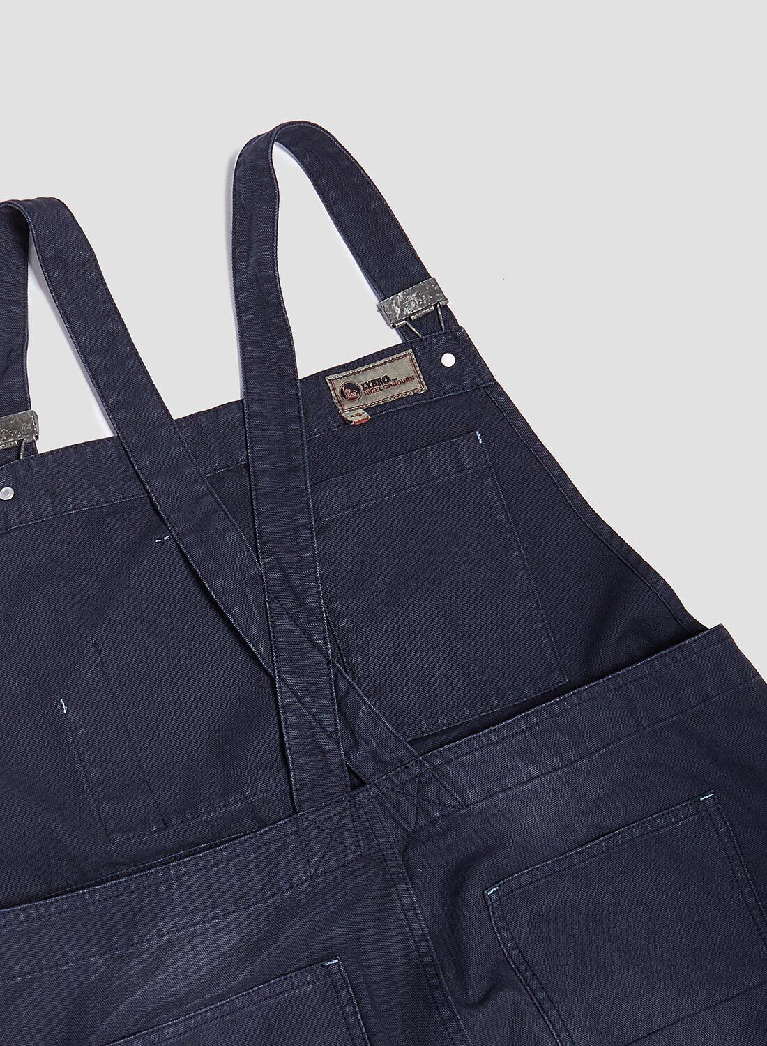 Nigel Cabourn Lybro Cotton Canvas Dungarees Navy Blue - House Of Huntington