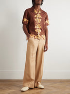 Bode Harvest Floor Short Shirt Brown