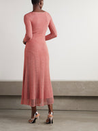 ALAÏA Runway Metallic open-knit midi dress