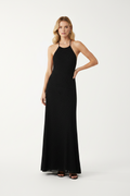 Christopher Esber Metallic schwarzes Strick-Maxikleid