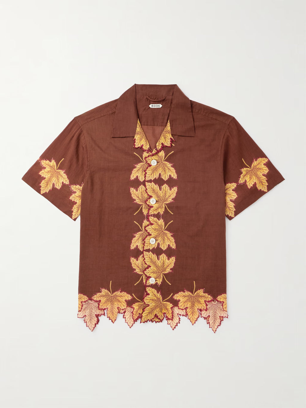 Bode Harvest Floor Short Shirt Brown