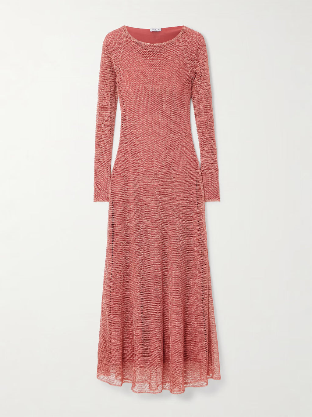 ALAÏA Runway Metallic open-knit midi dress