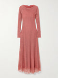 ALAÏA Runway Metallic open-knit midi dress