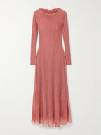 ALAÏA Runway Metallic open-knit midi dress