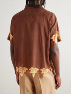 Bode Harvest Floor Short Shirt Brown