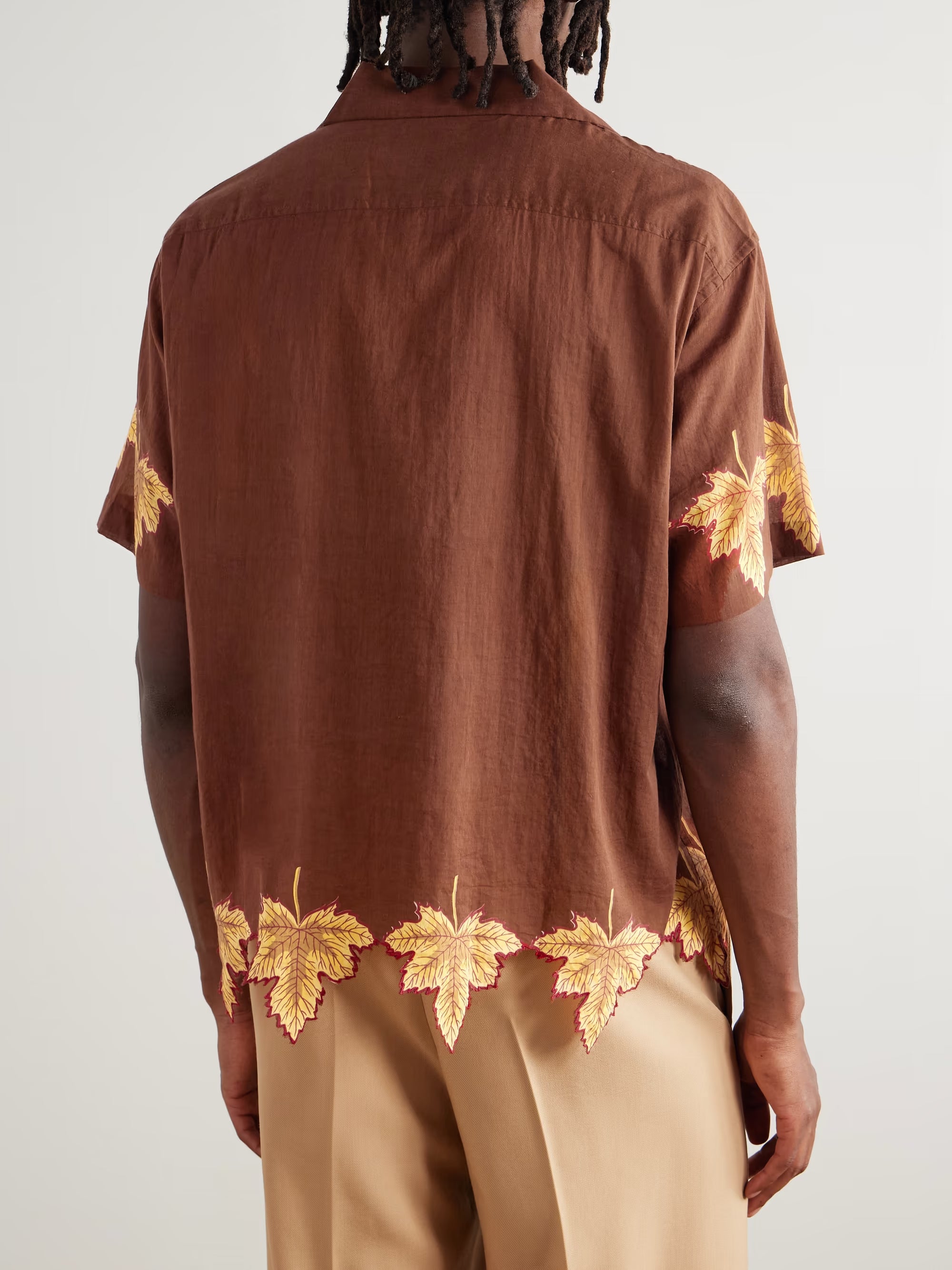 Bode Harvest Floor Short Shirt Brown