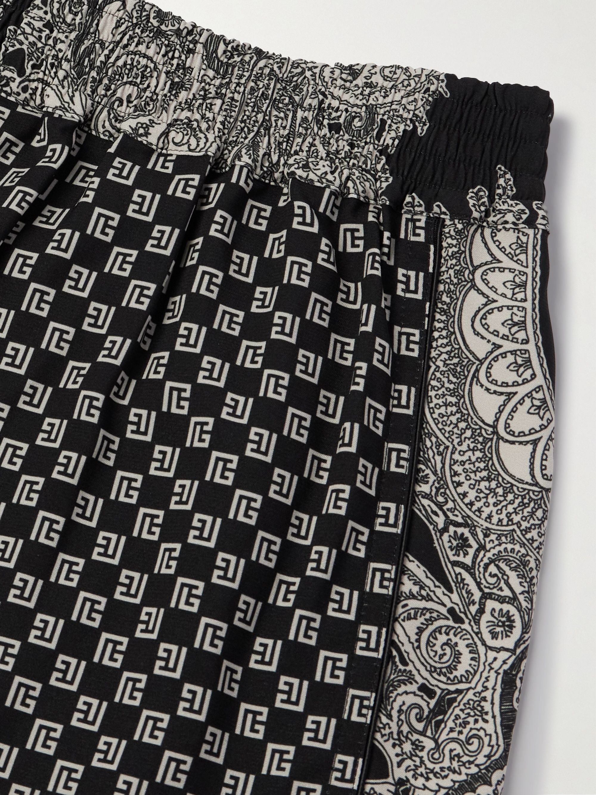 Balmain – Gerade geschnittene Popeline-Shorts mit Monogramm-Print