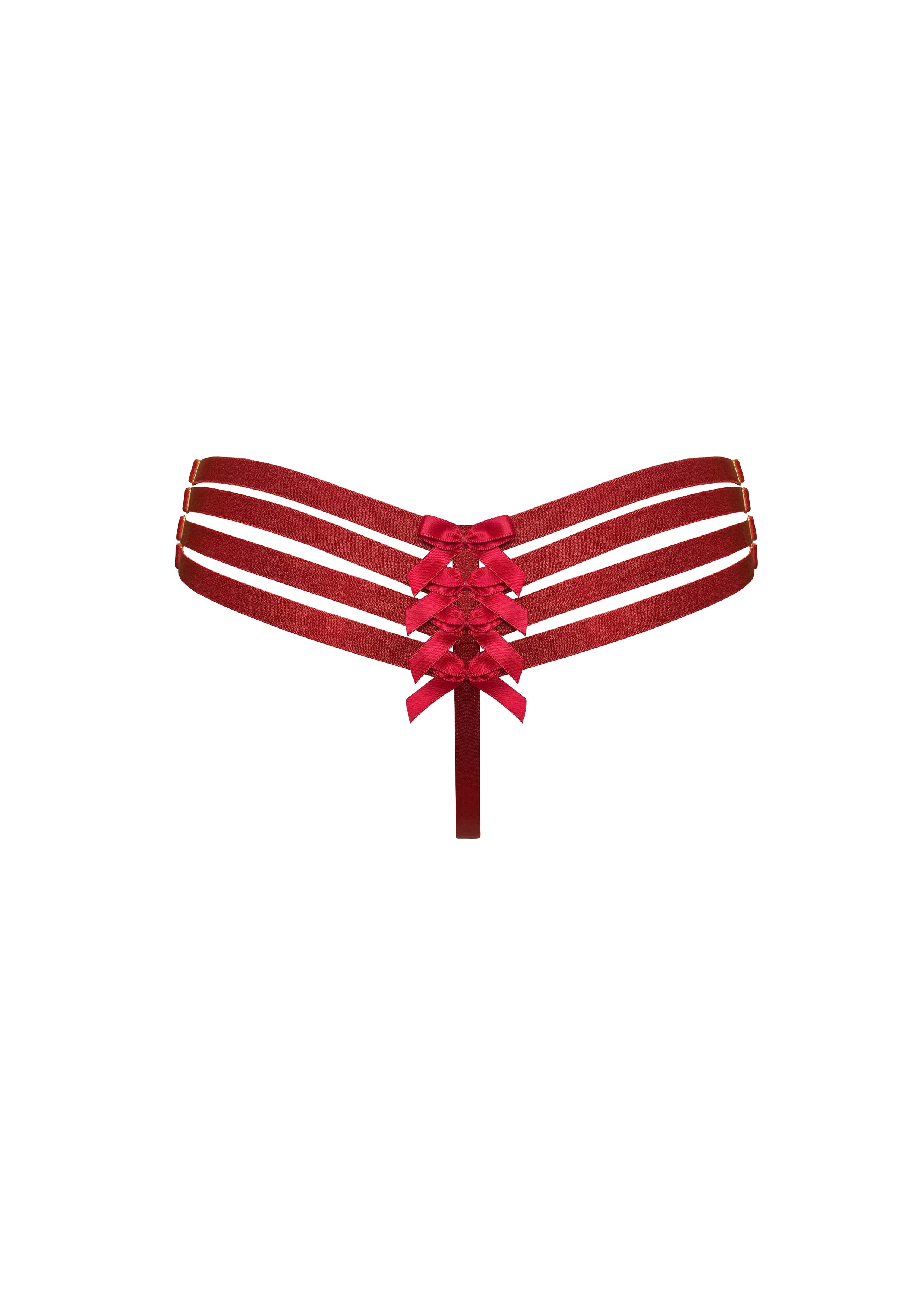 Bordelle Adjustable Webbed Burnt Red Thong - House Of Huntington