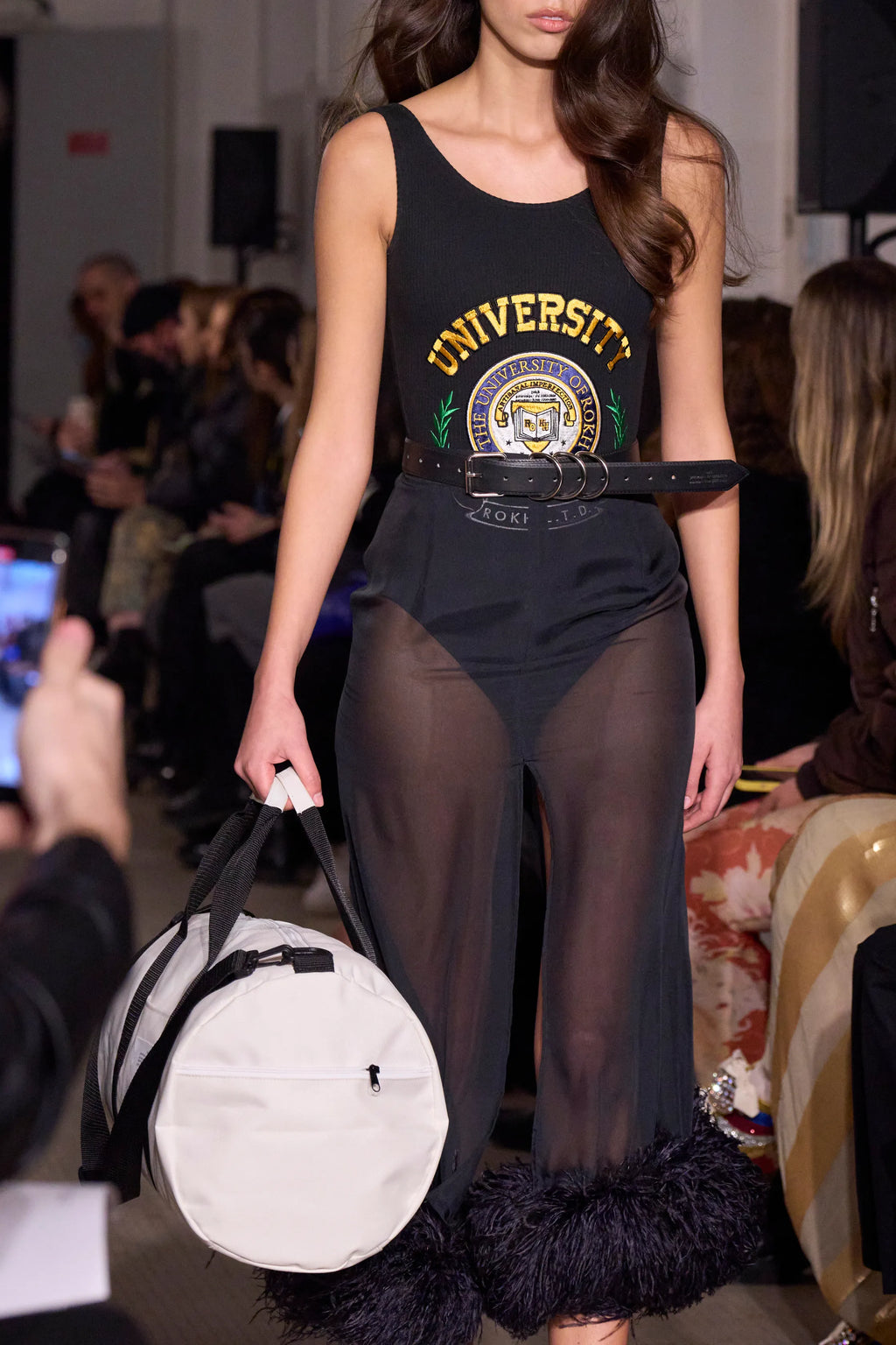 ROKH University Brand-Embroidered Stretch-Cotton Bodysuit - House Of Huntington