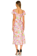 OLIVIA RUBIN Pink Satin Floral Polka Dot Amelia Midi Dress - House Of Huntington