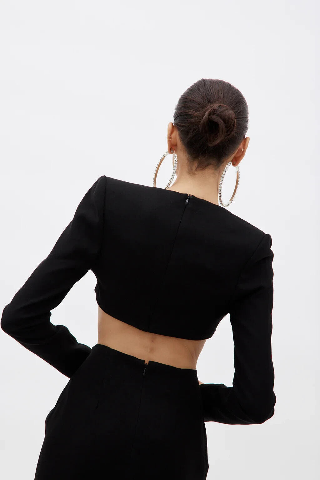 MONOT Black Cropped Cut Out Top - House Of Huntington