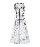 Coast Liza Midi Structured Floral White & Multi Dress - House Of Huntington