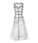 Coast Liza Midi Structured Floral White & Multi Dress - House Of Huntington