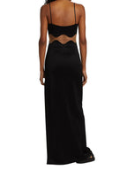 GALVAN LONDON Black Siren Mesh-Panel Maxi Dress - House Of Huntington
