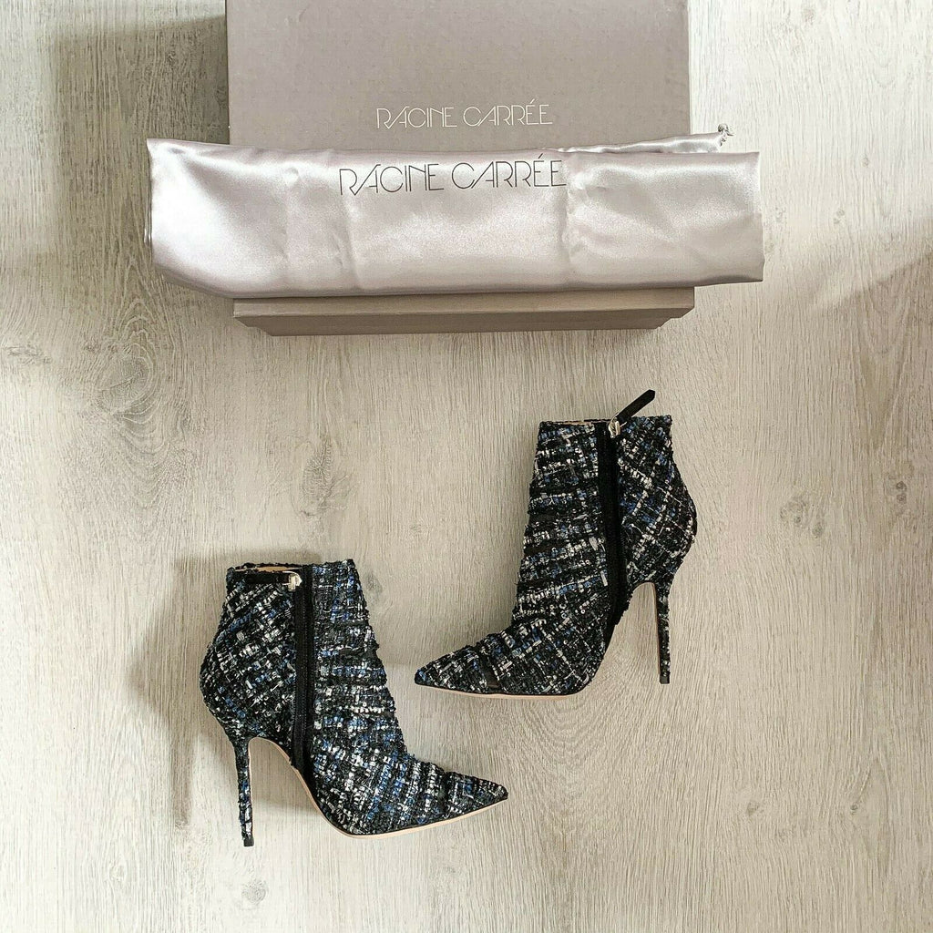 RACINE CARRÉE Tweed Boots Booties High Heels - House Of Huntington