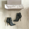 RACINE CARRÉE Tweed Boots Booties High Heels - House Of Huntington