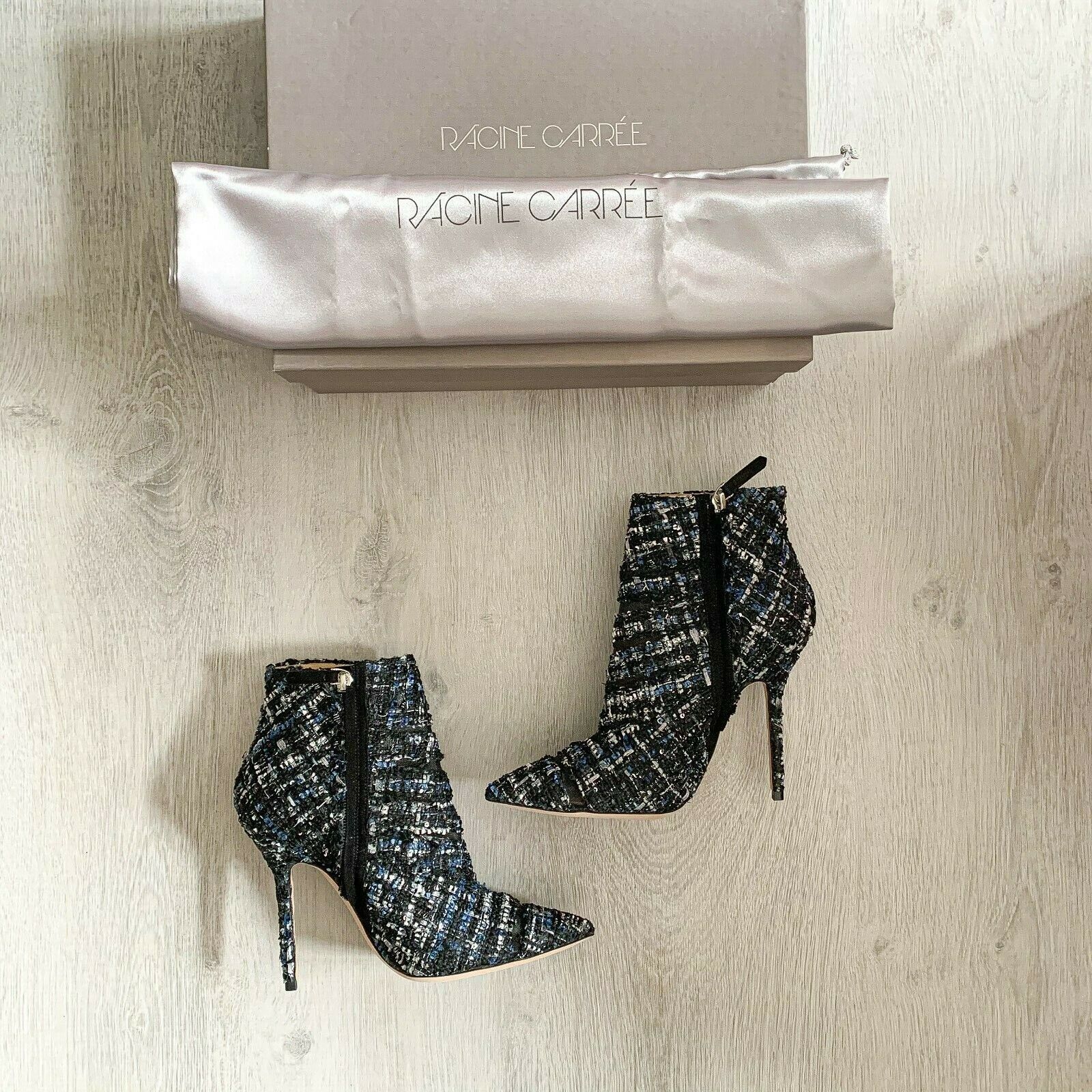 Tweed Boots Booties High Heels