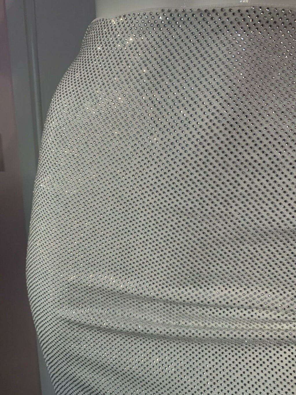 Alexandre Vauthier White Crystal Studded Bodycon Skirt - House Of Huntington