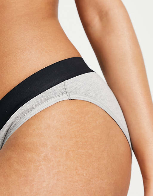 Thinx period proof organic cotton blend bikini briefs in grey - House Of Huntington