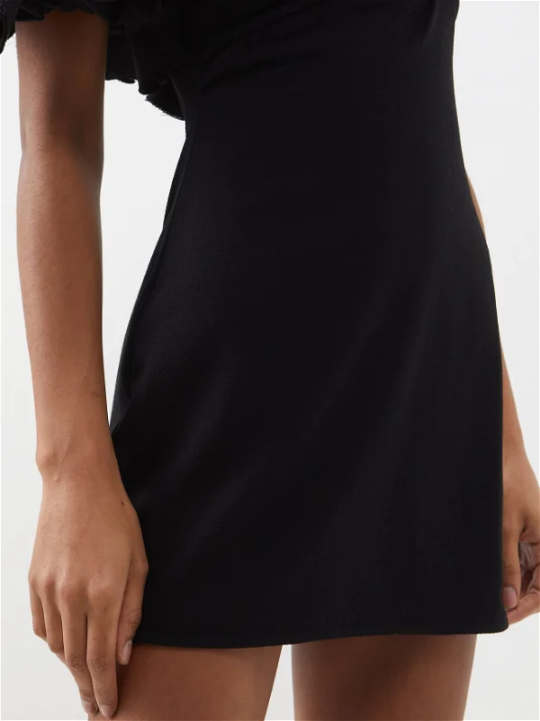 JACQUEMUS La Duna Ruffled Trim Mini Little Black Dress