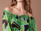 Diane Von Furstenberg DVF Camila Silk Chiffon Palm Print Dress - House Of Huntington